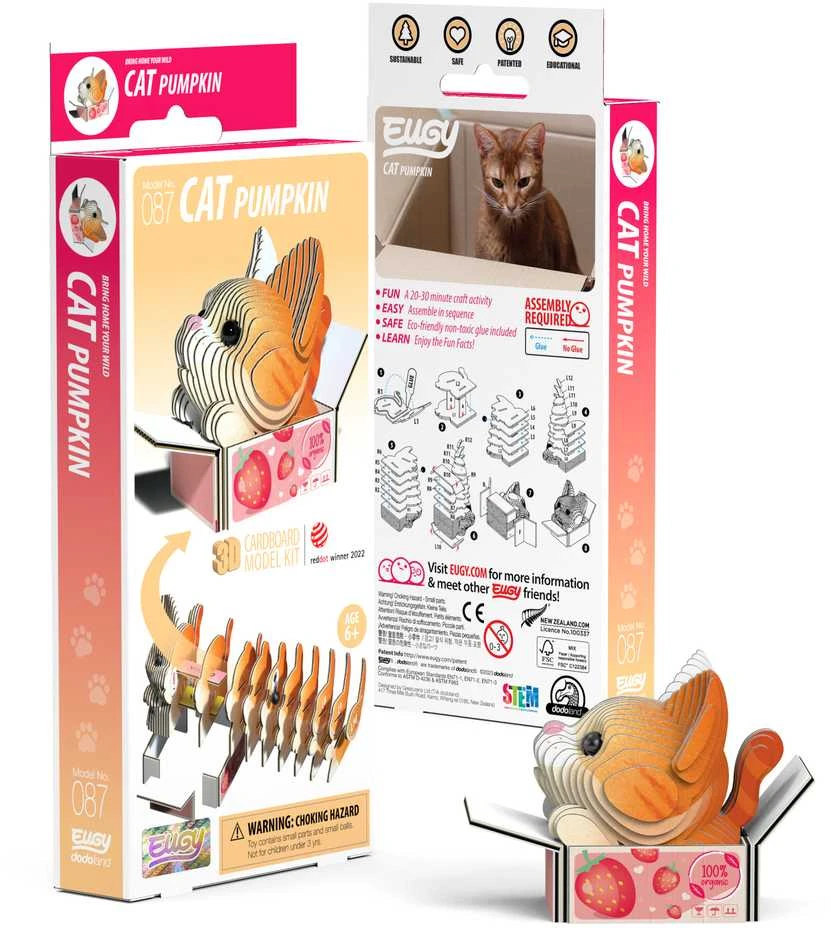 Dėlionė EUGY 3D kartoninis modelis „Kačiukas Pumpkin“