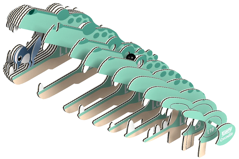 Dėlionė EUGY 3D kartoninis modelis „Krokodilas“