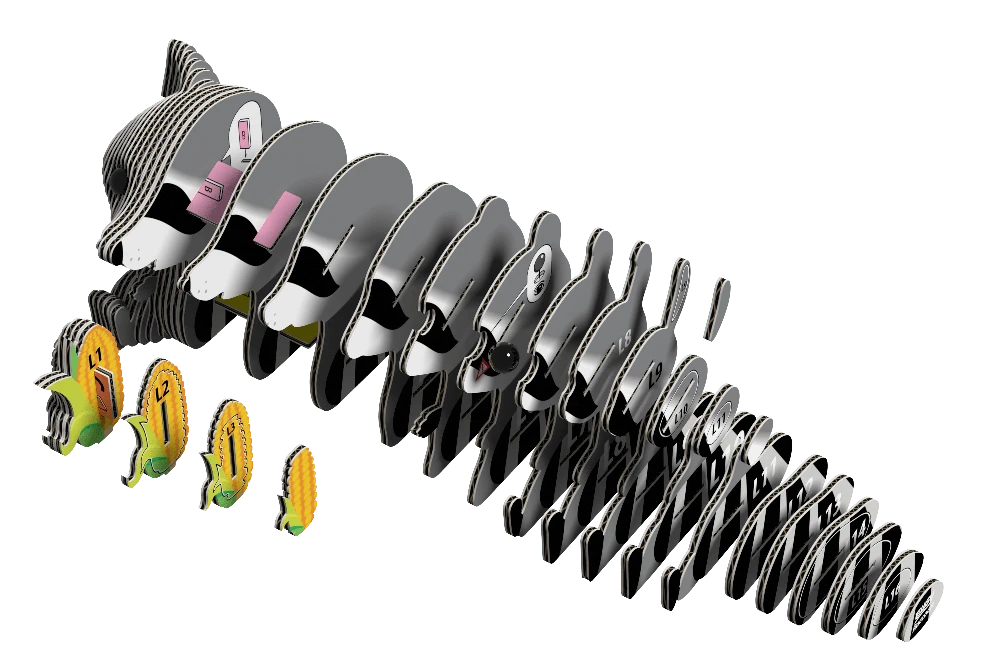 Dėlionė EUGY 3D kartoninis modelis „Meškėnas“