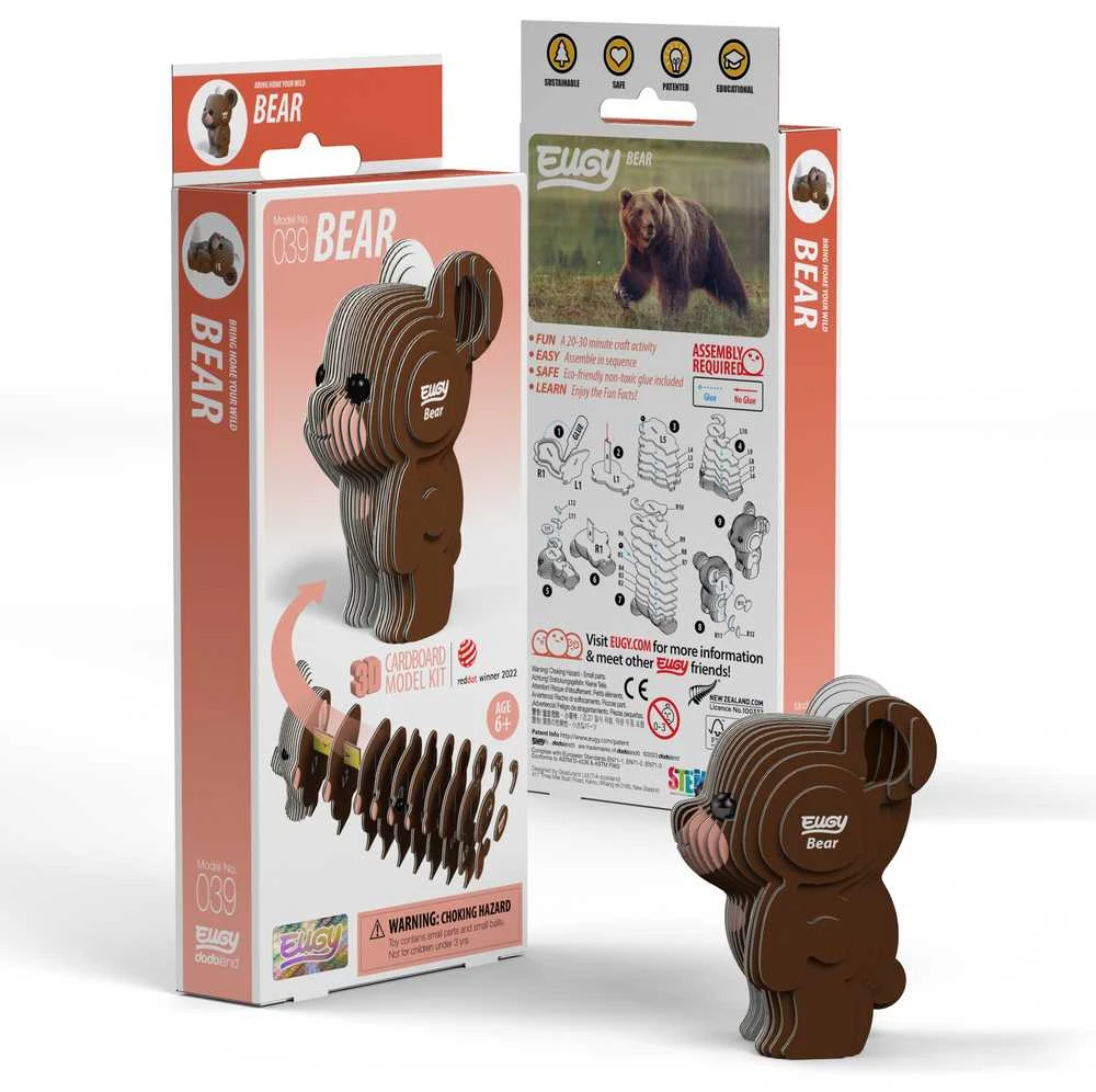 Dėlionė EUGY 3D kartoninis modelis „Meškiukas“