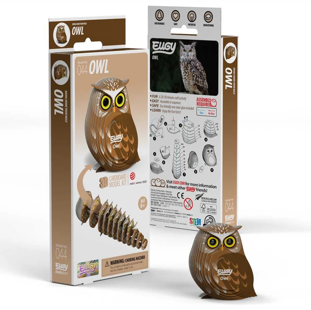 Dėlionė EUGY 3D kartoninis modelis „Pelėda“