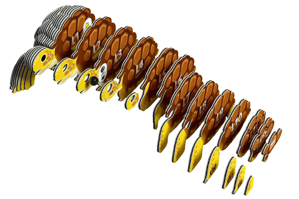 Dėlionė EUGY 3D kartoninis modelis „Sausumos vėžlys“