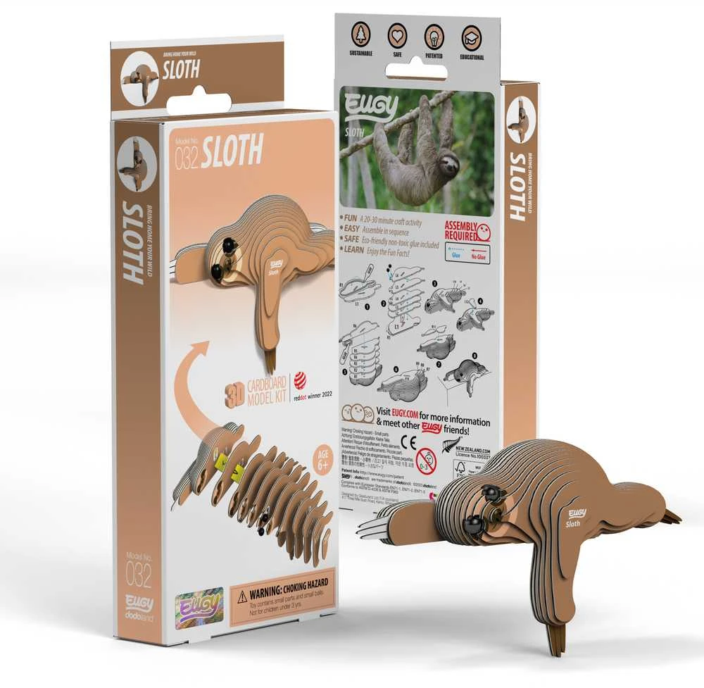 Dėlionė EUGY 3D kartoninis modelis „Tinginys“