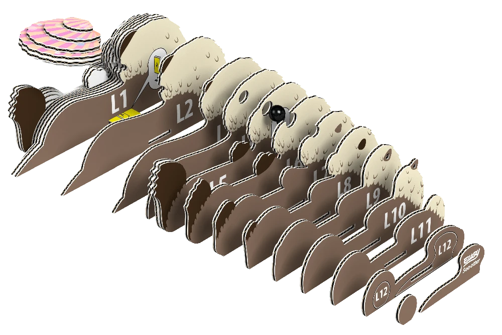 Dėlionė EUGY 3D kartoninis modelis „Ūdra“