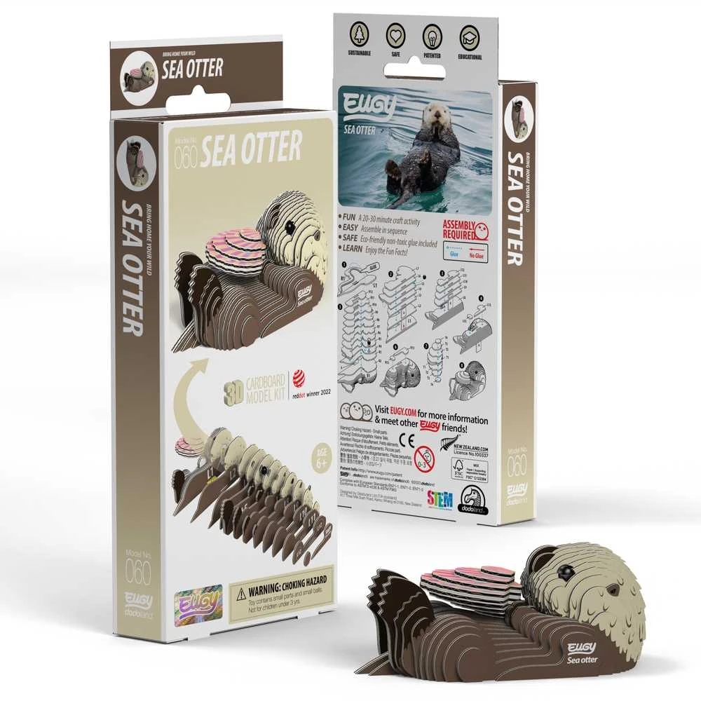 Dėlionė EUGY 3D kartoninis modelis „Ūdra“