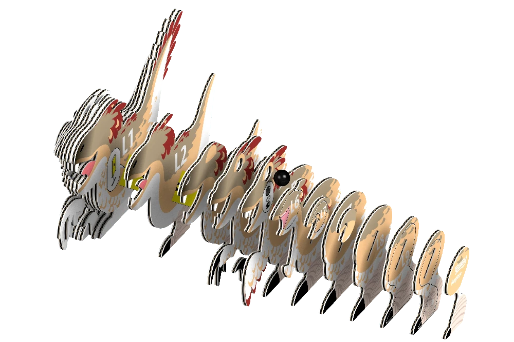 Dėlionė EUGY 3D kartoninis modelis „Velociraptorius“