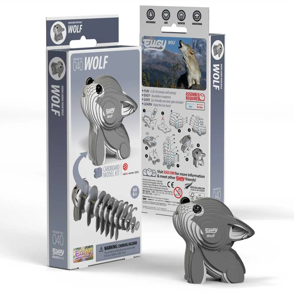 Dėlionė EUGY 3D kartoninis modelis „Vilkas“