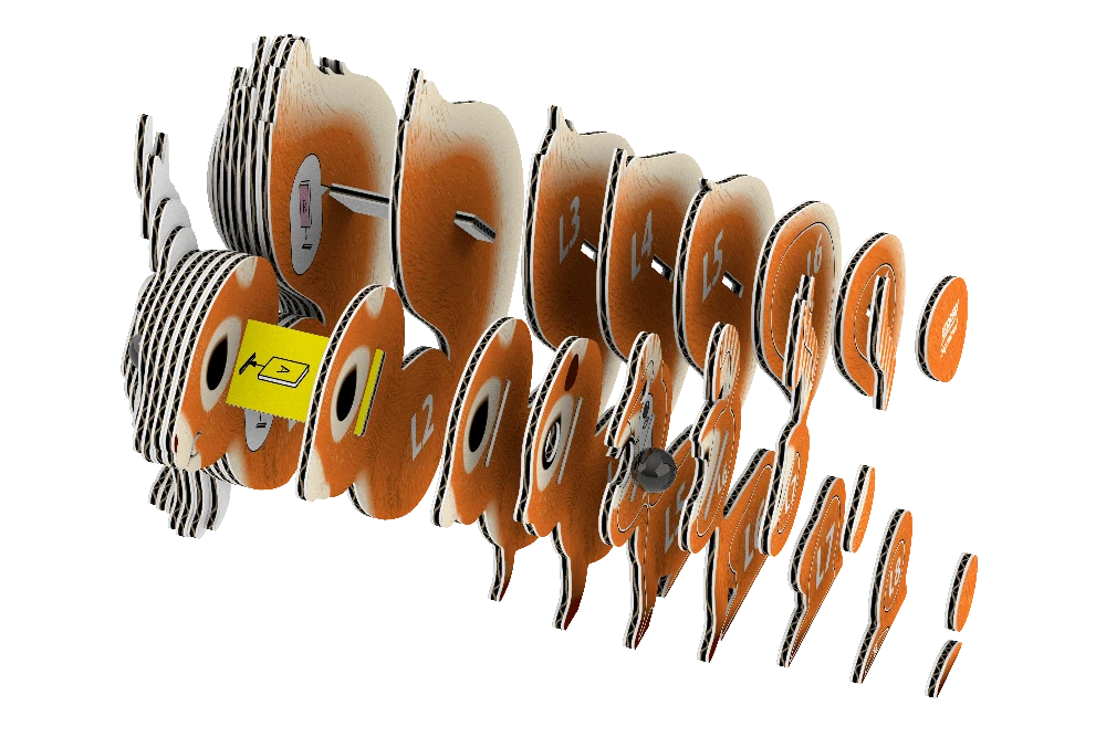 Dėlionė EUGY 3D kartoninis modelis „Voverė“