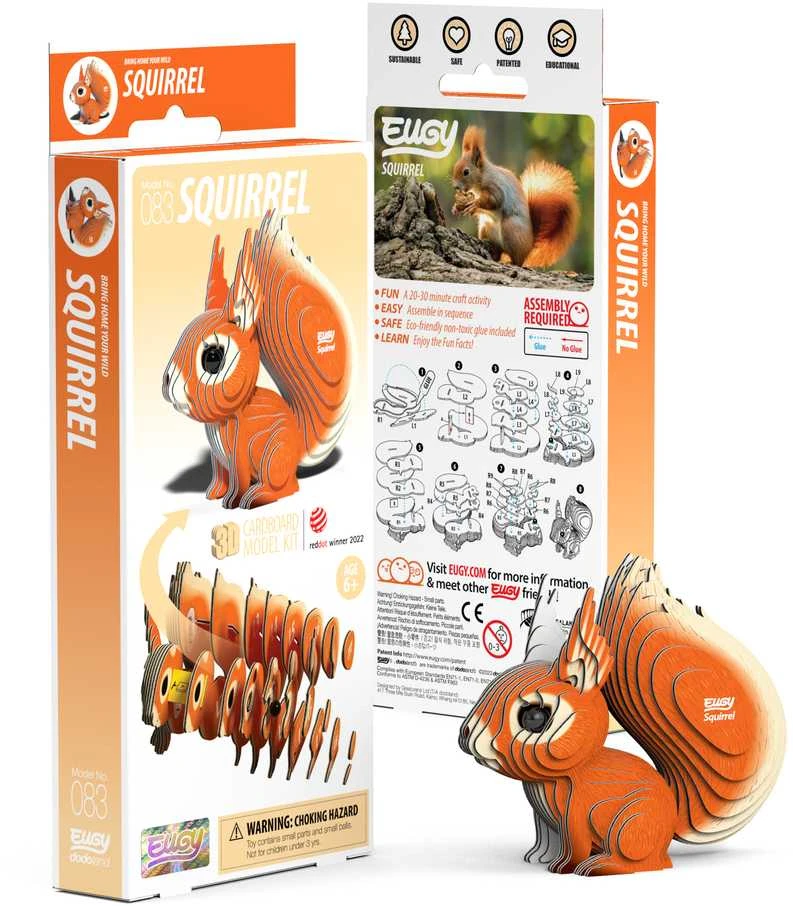 Dėlionė EUGY 3D kartoninis modelis „Voverė“