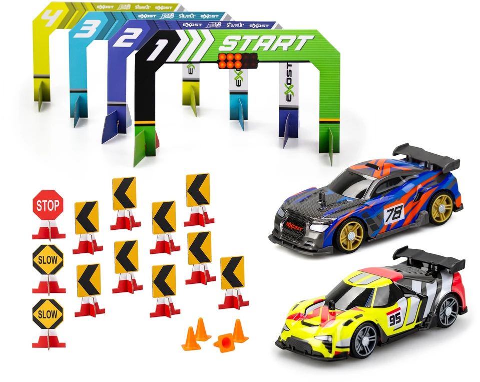 EXOST Radijo bangomis valdomi konstruojami automobiliai „Build 2 Drive Duo“