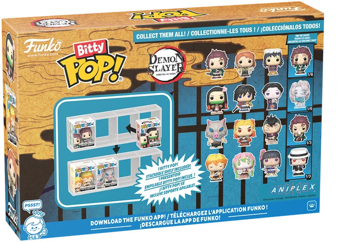FUNKO Bitty POP! Figūrėlių rinkinys: Demon Slayer, ~2.3 cm (4 vnt.)