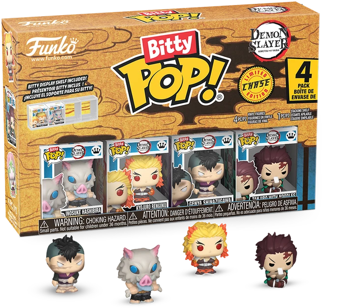FUNKO Bitty POP! Figūrėlių rinkinys: Demon Slayer, ~2.3 cm (4 vnt.)