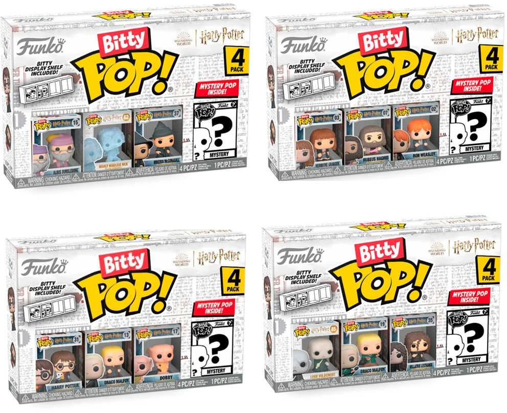 FUNKO Bitty POP! Figūrėlių rinkinys: Harry Potter, ~2.3 cm (4 vnt.)