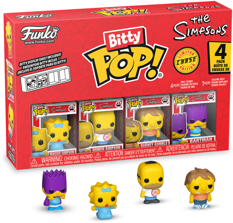 FUNKO Bitty POP! Figūrėlių rinkinys: The Simpsons, ~2.3 cm (4 vnt.)