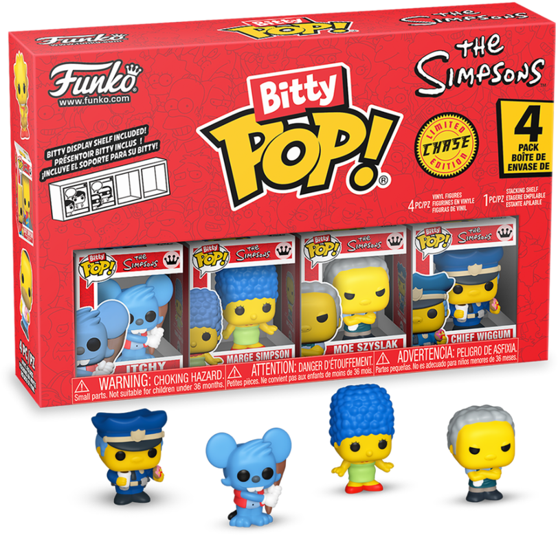 FUNKO Bitty POP! Figūrėlių rinkinys: The Simpsons, ~2.3 cm (4 vnt.)