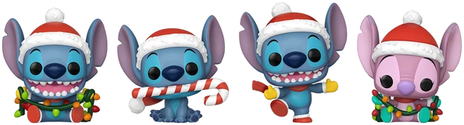 FUNKO POP! Vinilinių figūrėlių rinkinys: Lilo & Stitch: Happy Holidays, ~4 cm (4 vnt.) aprašymas - Prekės nuotrauka