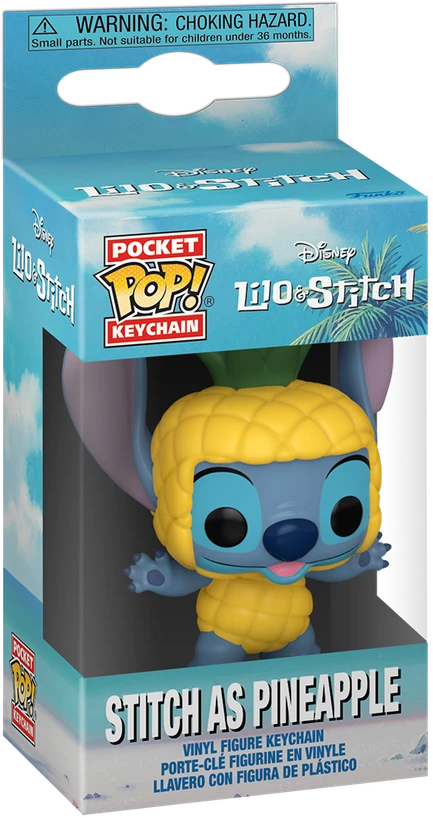 FUNKO POP! Raktų pakabutis: Lilo & Stitch - Stitch as Pineapple, 10 cm