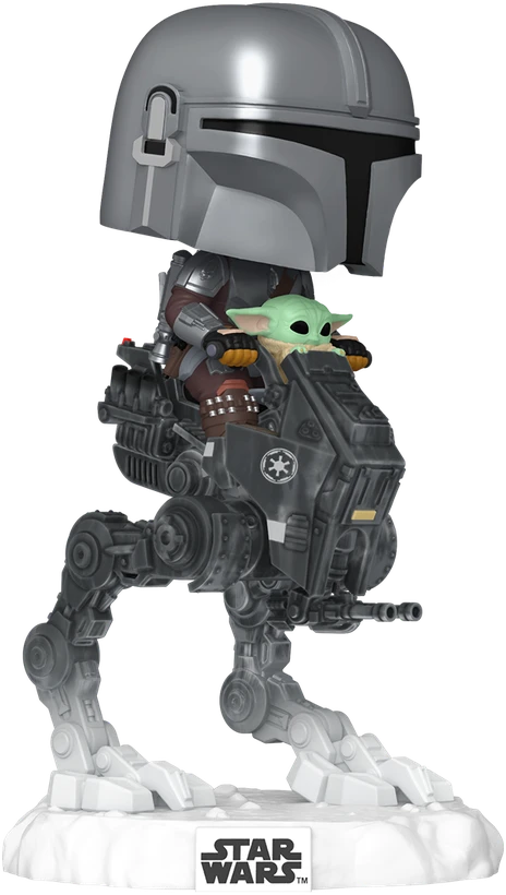 FUNKO POP! Vinilinė figūrėlė: Žvaigždžių karai - The Mandalorian with Grogu, 9 cm