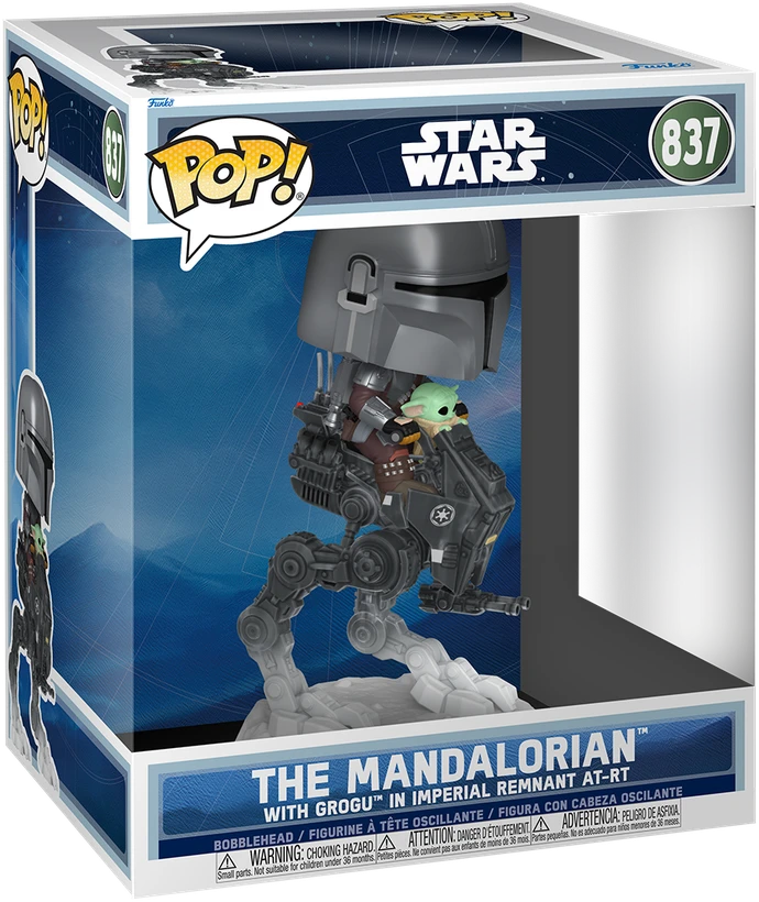 FUNKO POP! Vinilinė figūrėlė: Žvaigždžių karai - The Mandalorian with Grogu, 9 cm