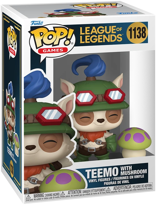 FUNKO POP! Vinilinė figūrėlė: League of Legends - Teemo with Mushroom, 9 cm