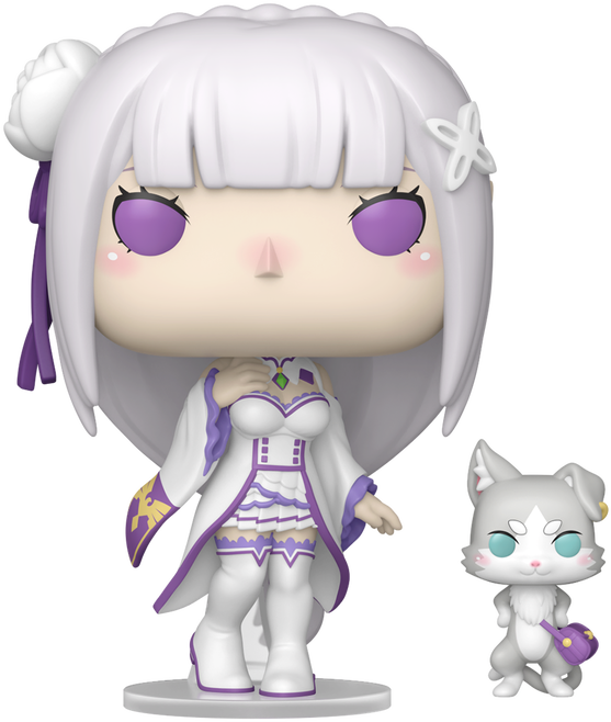 FUNKO POP! Vinilinė figūrėlė: Re:ZERO - Emilia with Puck, 9 cm aprašymas - Prekės nuotrauka