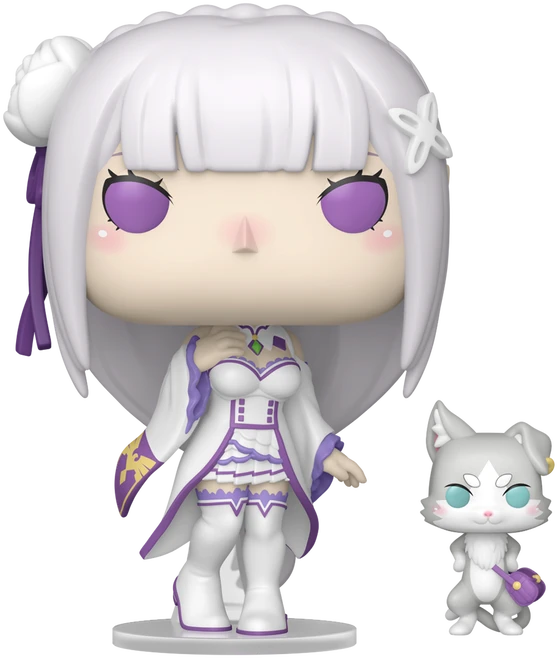 FUNKO POP! Vinilinė figūrėlė: Re:ZERO - Emilia with Puck, 9 cm aprašymas - Prekės nuotrauka
