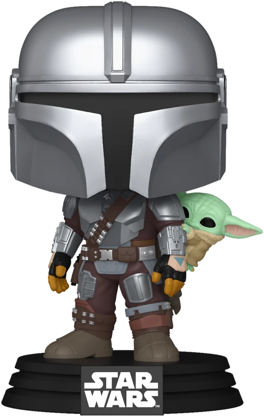 FUNKO POP! Vinilinė figūrėlė: Star Wars - The Mandalorian with Grogu, 9 cm