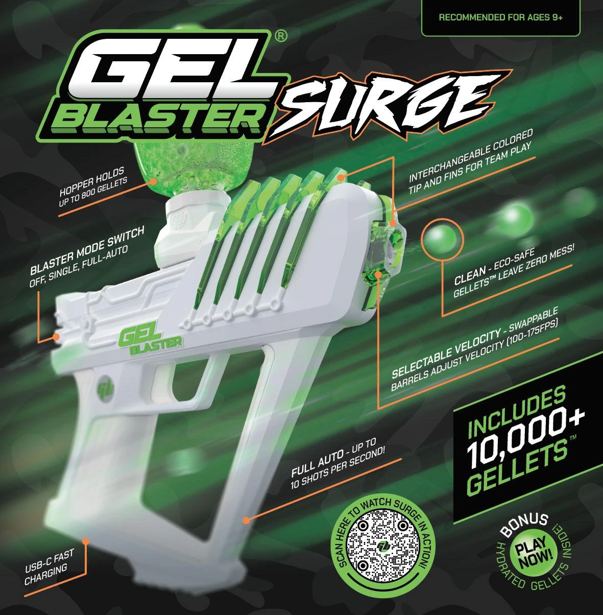 GEL BLASTER Žaislinis šautuvas SURGE su 10 000 gelio rutuliukų