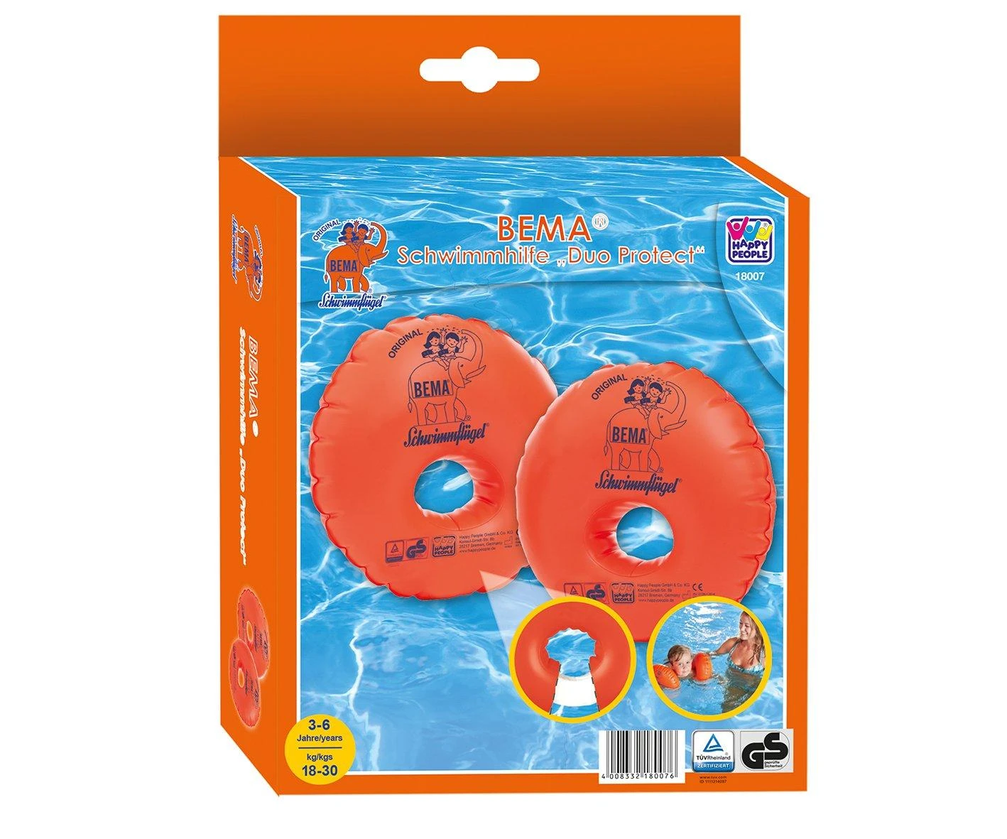 Happy People BEMA® Schwimmfluegel, rund, mit Schaumstoffkern
