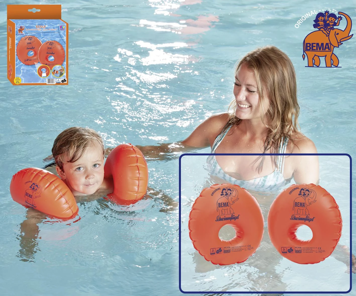 Happy People BEMA® Schwimmfluegel, rund, mit Schaumstoffkern