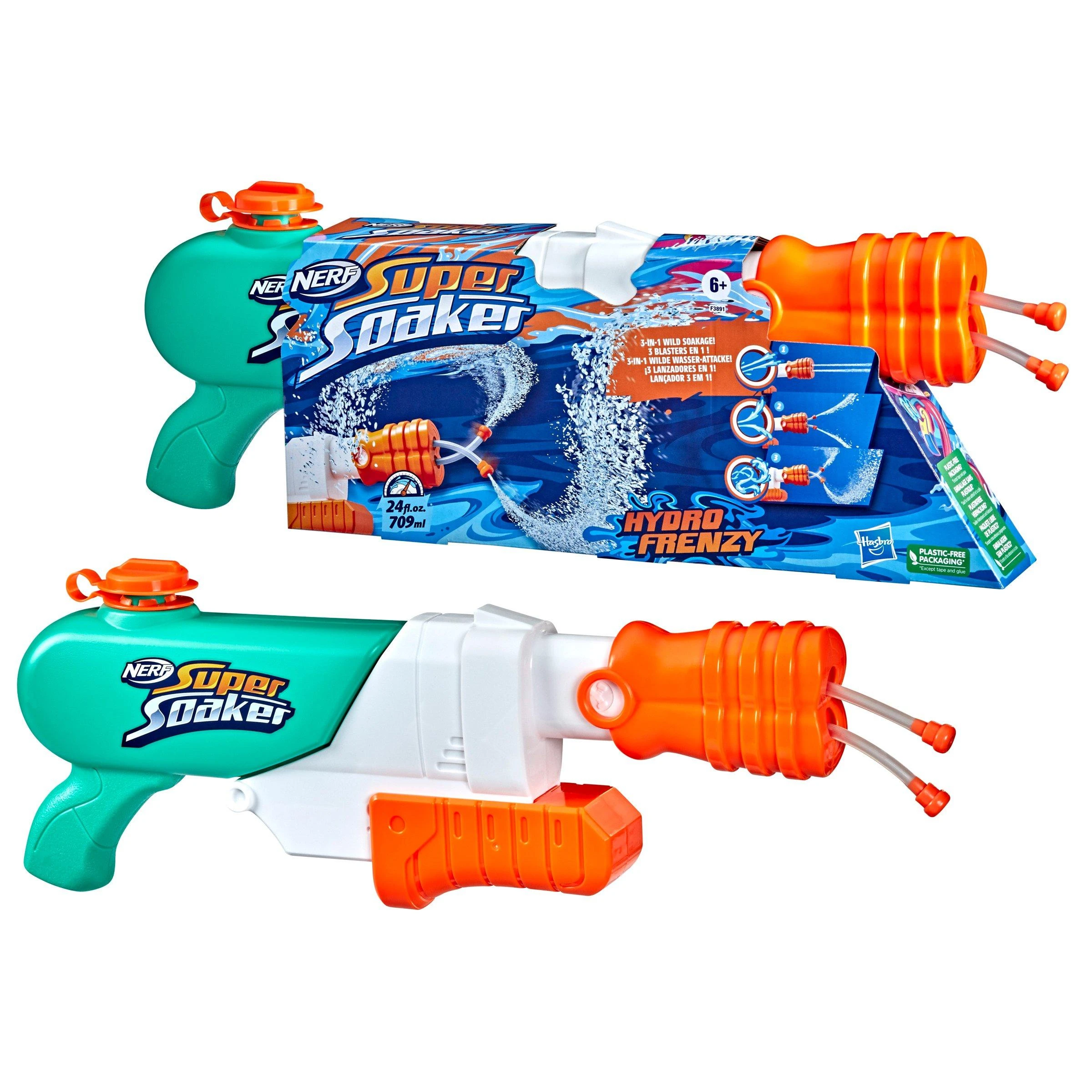 Hasbro NERF SUPERSOAKER Vandens šautuvas HYDRO FRENZY aprašymas - Prekės nuotrauka