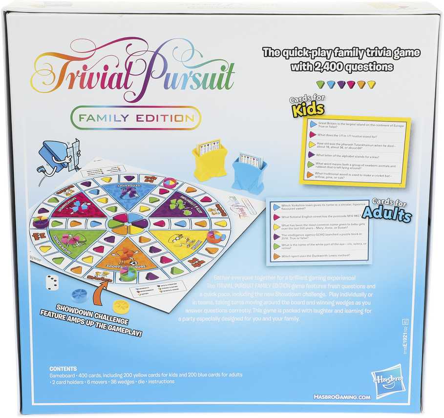 HASBRO GAMING Šeimos žaidimas „Trivial Pursuit“, EN