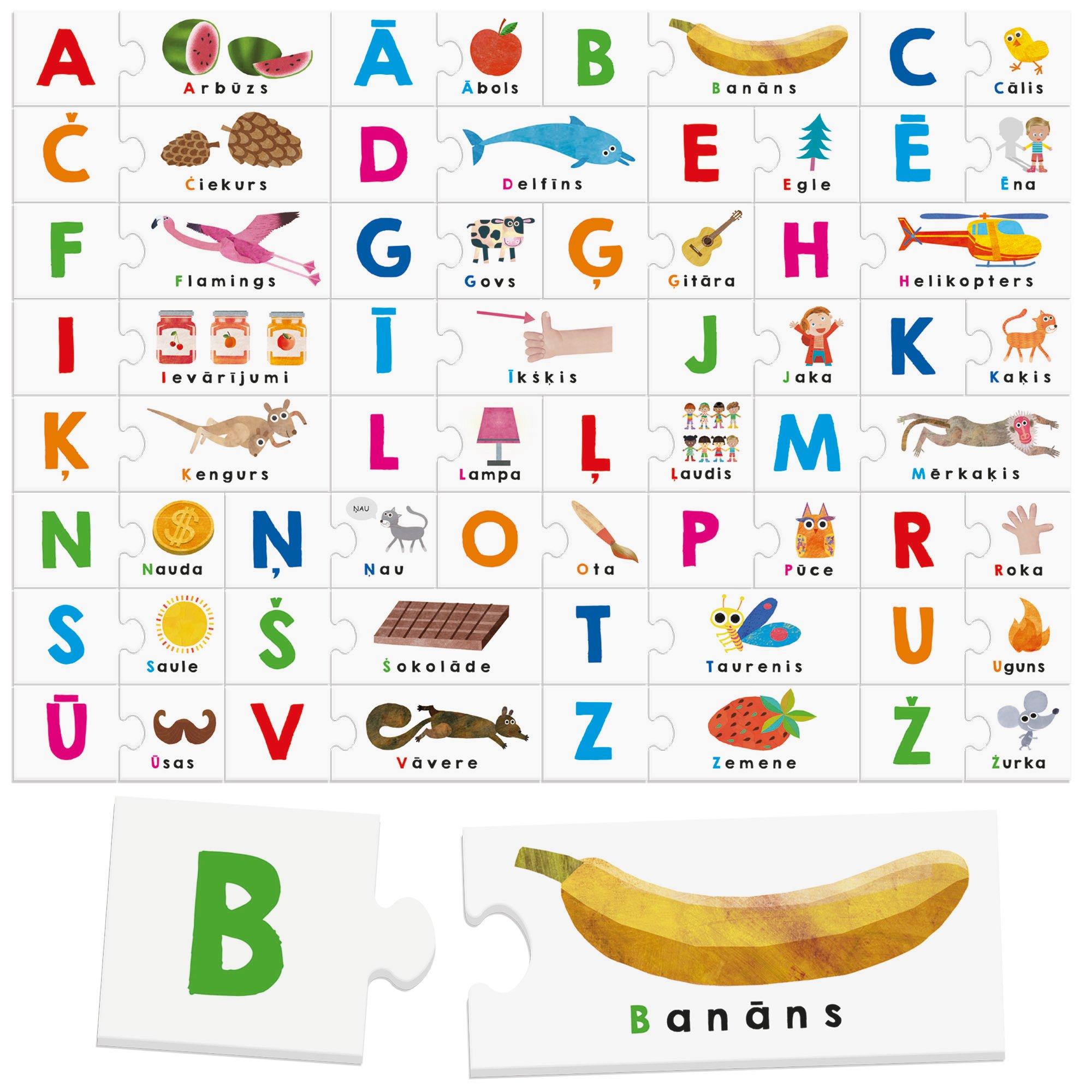 HEADU „Montessori“ žaidimas „Paliesk abėcėlę“, latvių k., modelis ...