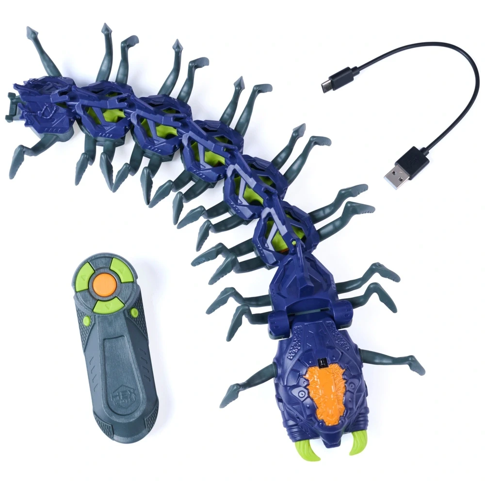 NAUJIENA 2026! Hex Bots Alive Inside Explodapede interaktyvus RC pultu valdomas robotas - šimtakojis