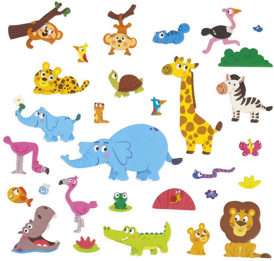 Magnetinė knyga - dėlionė Janod African Animals J05456