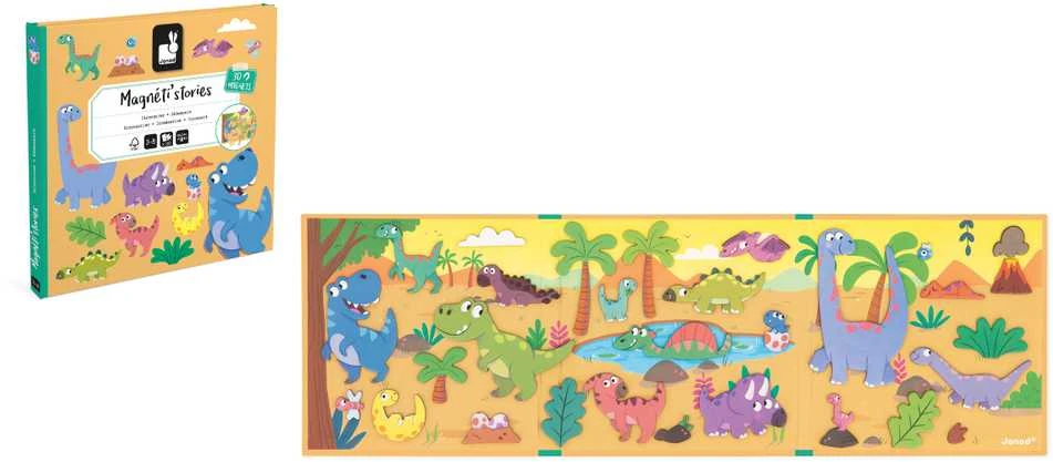 Janod Magnetinė knygelė „Dinozaurai“