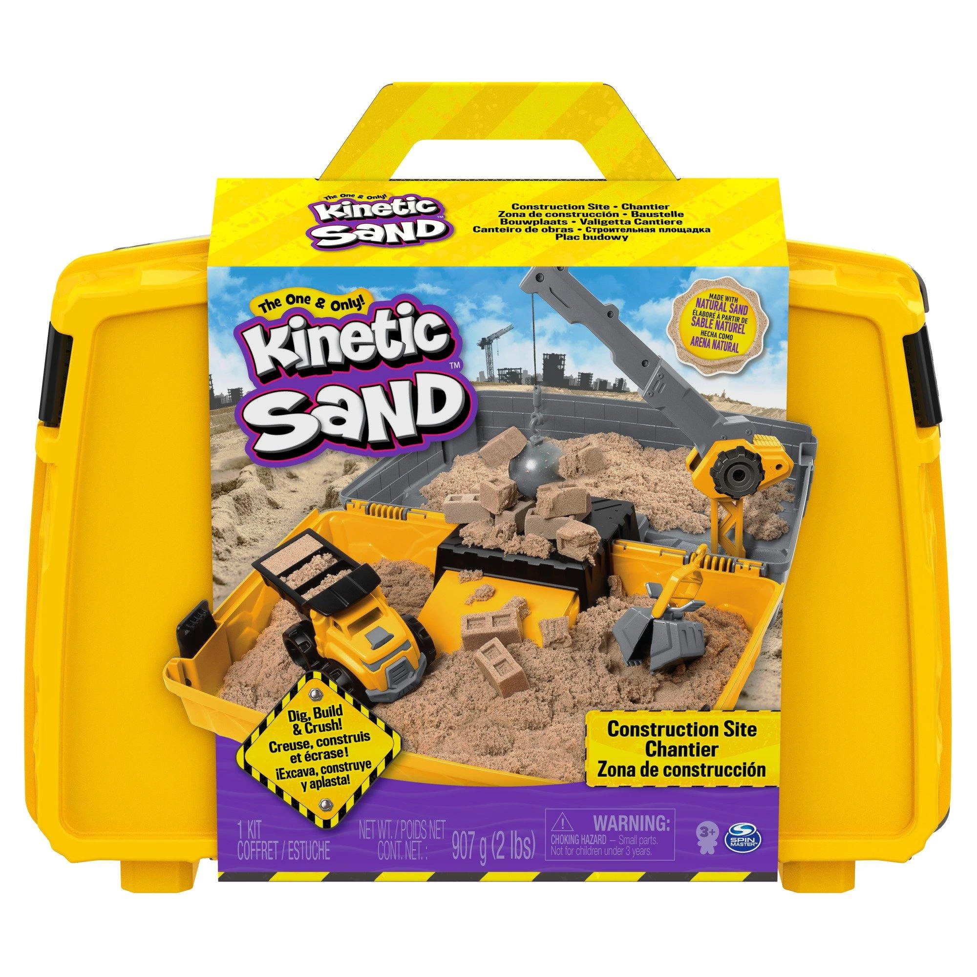 Spin Master Kinetic Sand Kinetinis smėlis – sulankstoma statybinė smėlio dėžė (6055877)