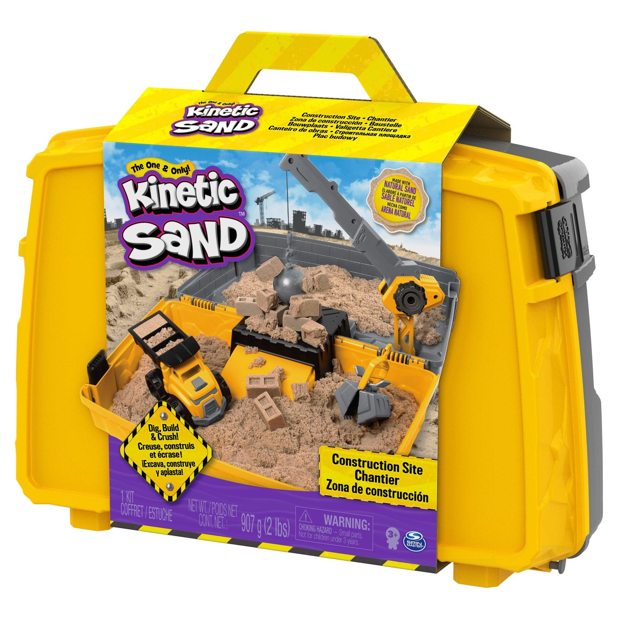 Spin Master Kinetic Sand Kinetinis smėlis – sulankstoma statybinė smėlio dėžė (6055877)