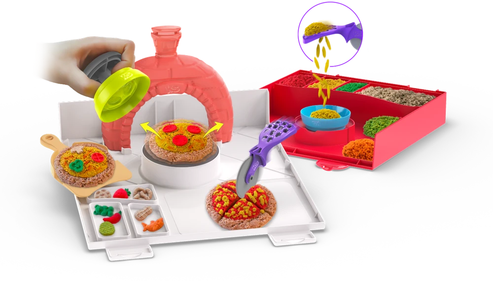 Spin Master KINETINIO SMĖLIO žaidimų rinkinys „SquishPizza“