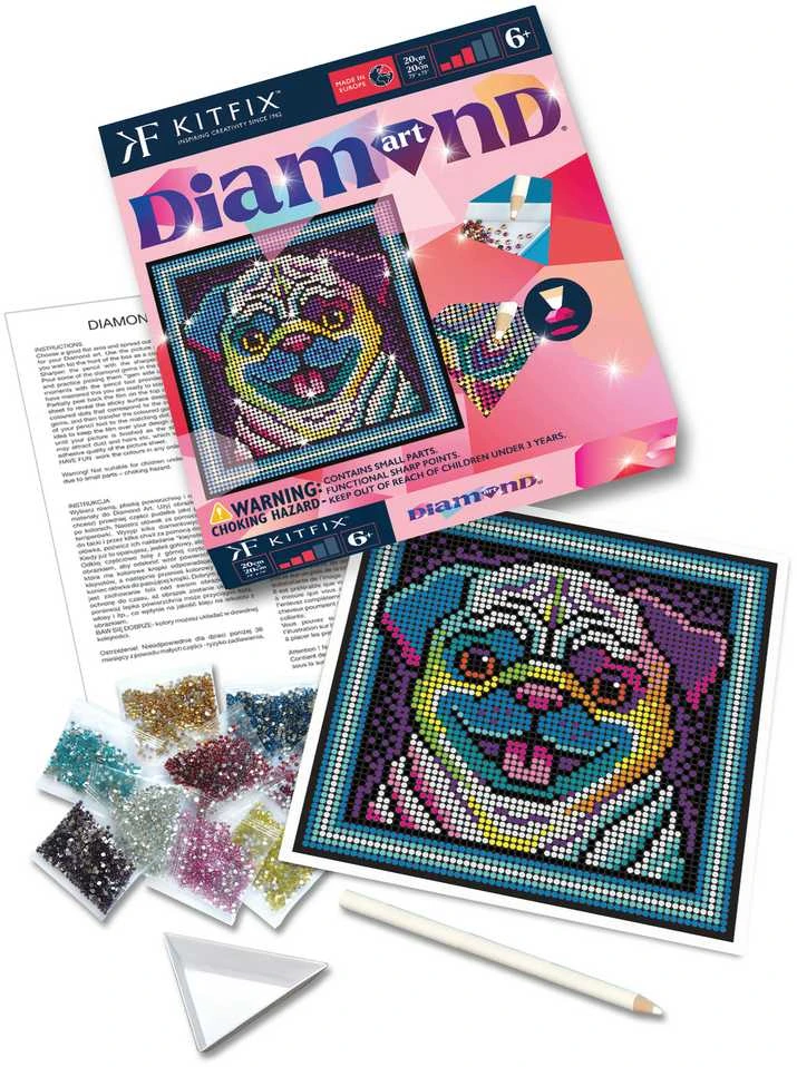 KITFIX DIY Deimančiukų menas „Mopsas“