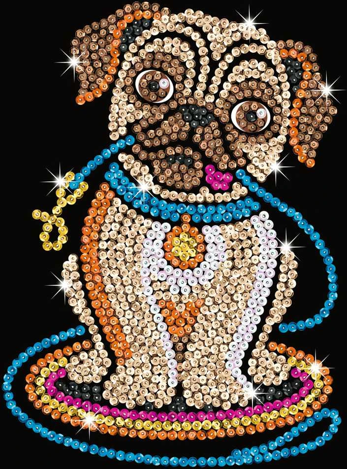 KITFIX DIY „Sequin Art“ raudonasis rinkinys „Mopsiukė Lilė“
