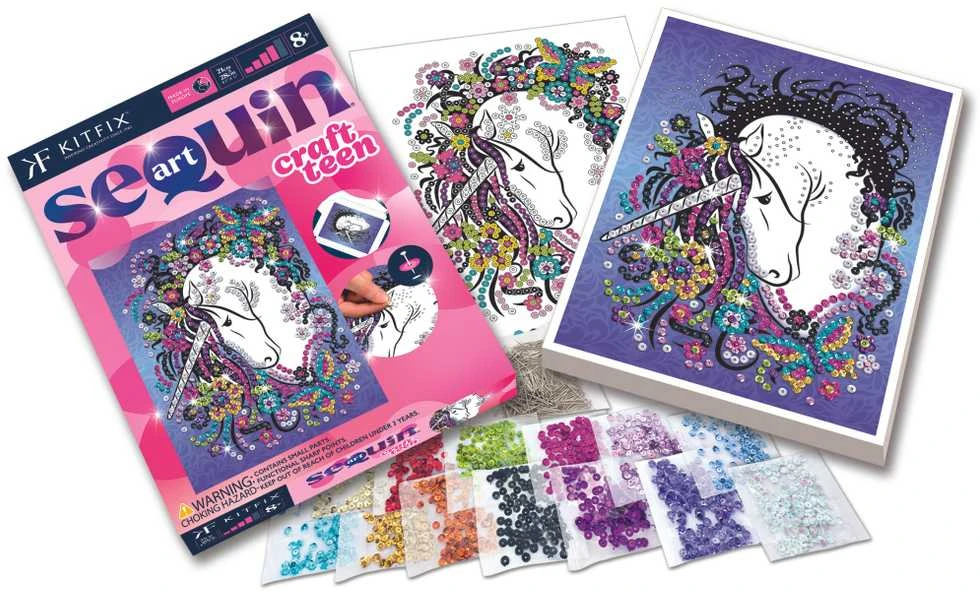 KITFIX DIY „Sequin Art Teen“ rinkinys „Vienaragis“