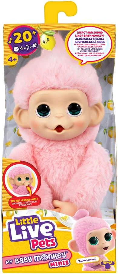 LITTLE LIVE PETS Interaktyvi mini beždžionėlė, 19 cm