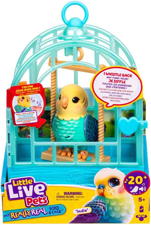 Moose Interaktyvus žaislinis paukščiukas Little Live Pets My Really Real Bird & Cage Indie