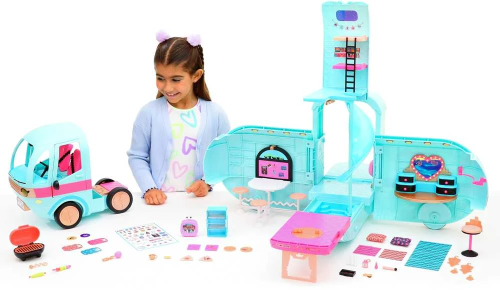 L.O.L Surprise MGA L.O.L. SIURPRIZAS! LOL SUPRISE PRABANGUS KEMPERIS GLAMPER SU ŠVIESOMIS IR GARSAIS 4IN1, MELSVAS