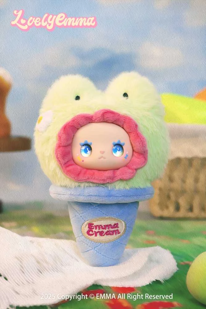 LUCKY EMMA LOVELY EMMA Pliušinis raktų pakabukas-siurprizas - Scoop Ice Kreminis Series