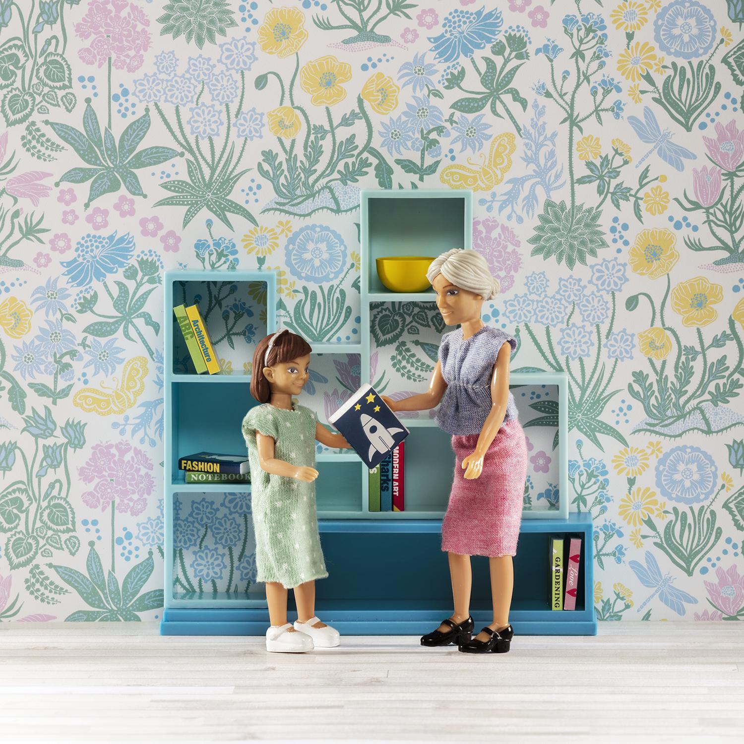 Lundby Lėlių namelio baldas: Knygų lentyna