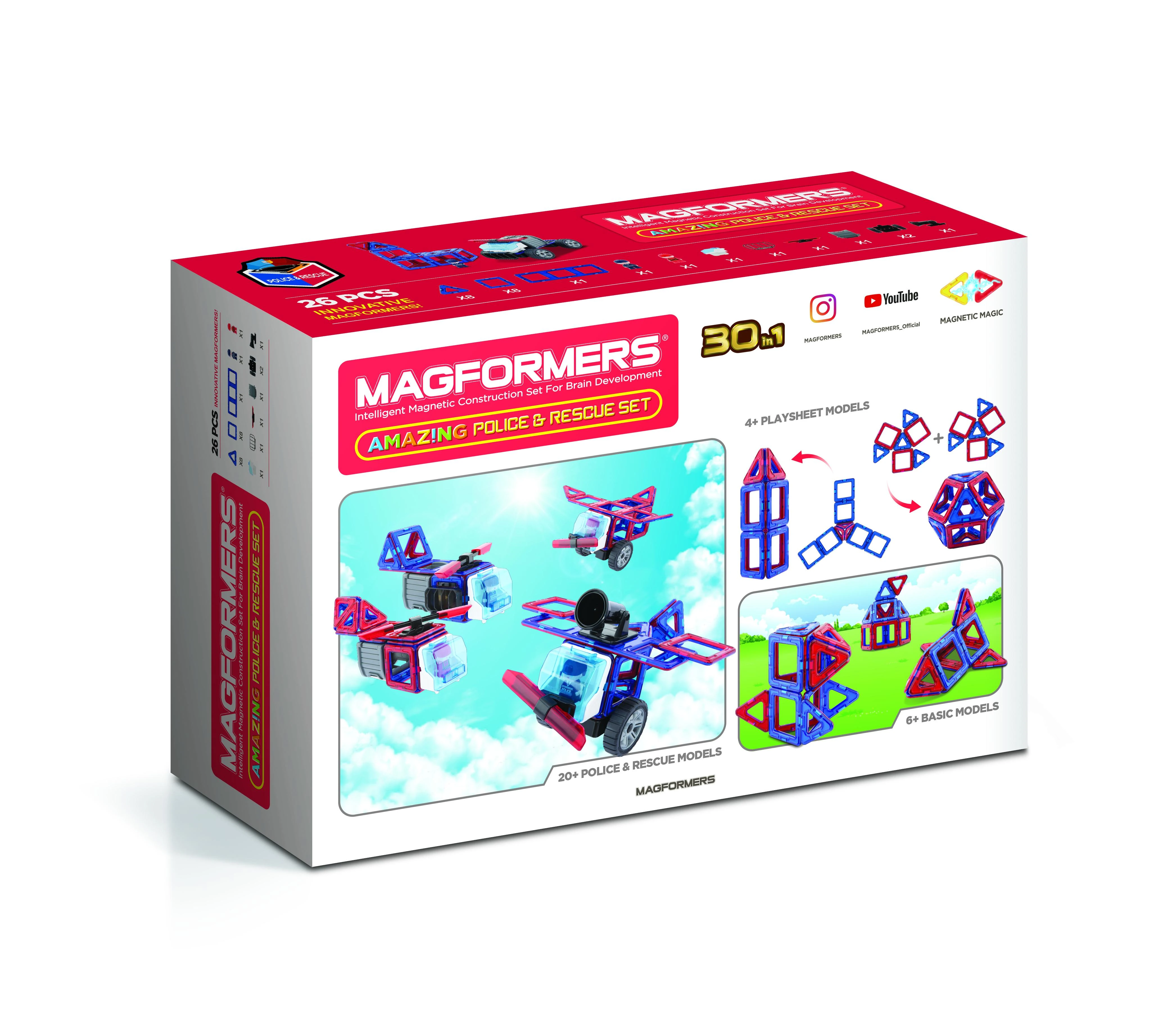 MAGFORMERS Magnetinis rinkinys „Pagalbos tarnybos“, 26 vnt.