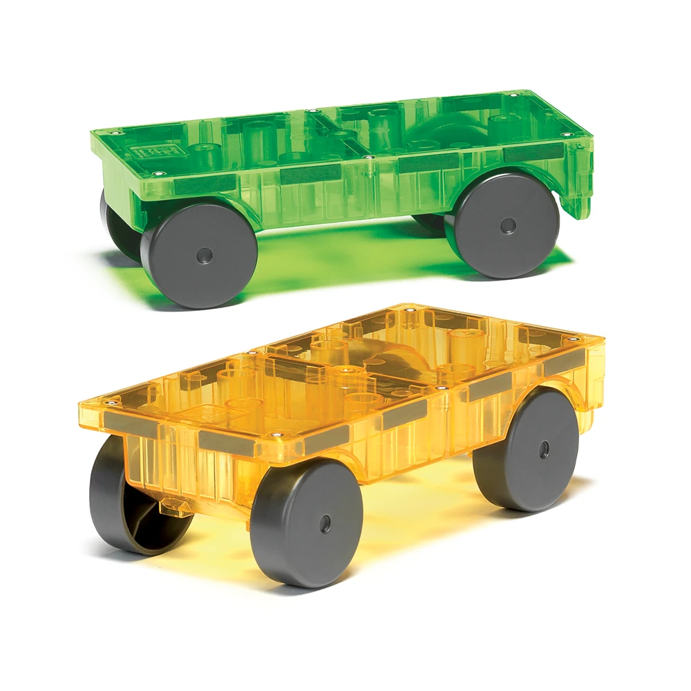 MAGNA-TILES Automobilių važiuoklės su magnetais, 2 vnt.