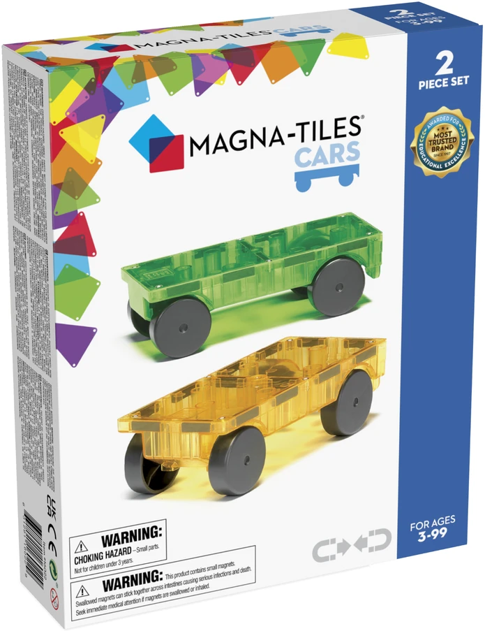 MAGNA-TILES Automobilių važiuoklės su magnetais, 2 vnt.